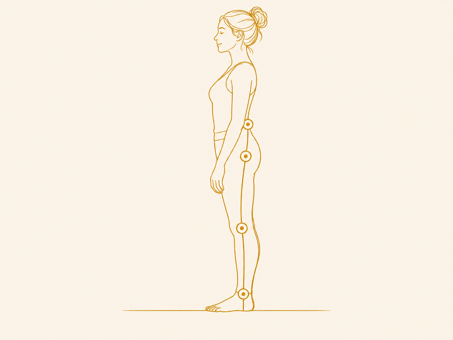 足首から膝・股関節・腰へと体がつながっていることを示したイラスト
